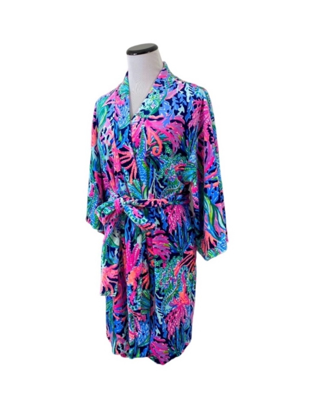 NWOT Lilly Pulitzer Bringing Mermaid Back Elaine Velour Robe - Picture 3 of 5